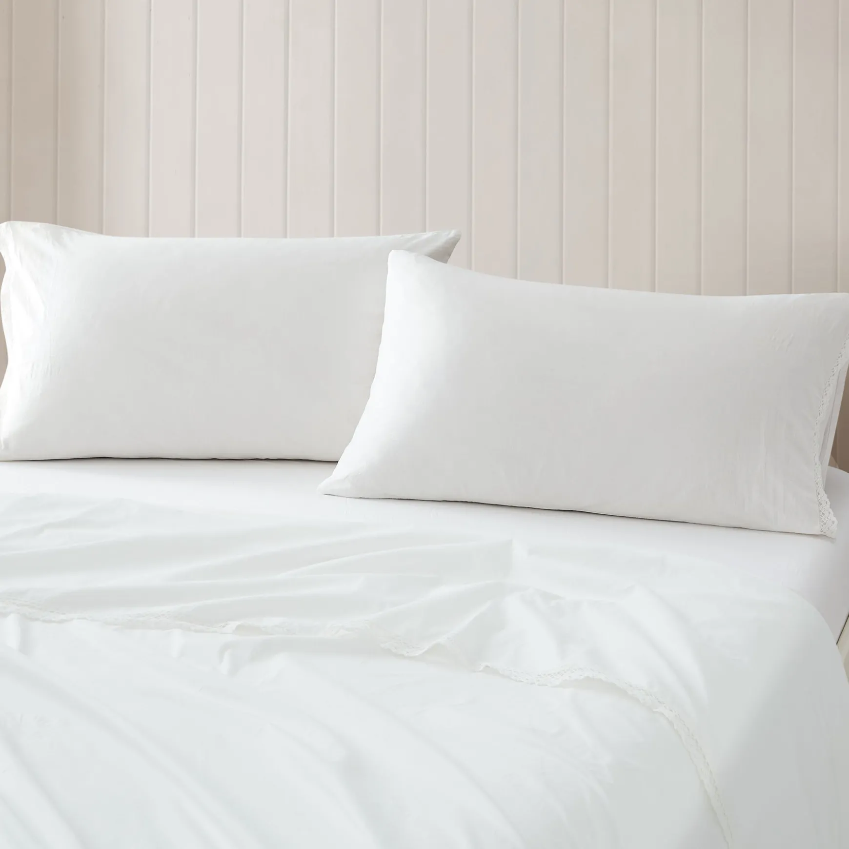 Evelyn Lace Trim Cotton Sheet Set