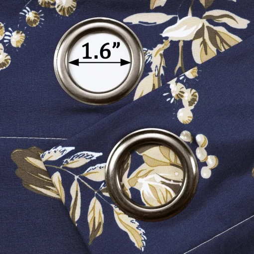 Farmhouse Bird And Flower Insulated Grommet Blackout Window Curtain Panel Set
