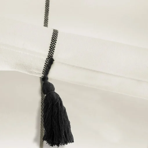 Farmhouse Boho Stripe Woven Tassel Yarn Dyed Cotton Blend Blanket/Coverlet