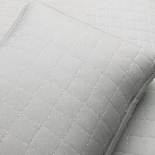 Farmhouse Box Stitch And Stripe Cotton Quilt 3 Piece Set