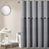 Farmhouse Button Stripe Yarn Dyed Shower Curtain