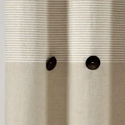 Farmhouse Button Stripe Yarn Dyed Shower Curtain
