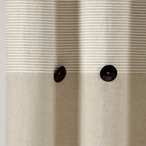 Farmhouse Button Stripe Yarn Dyed Shower Curtain
