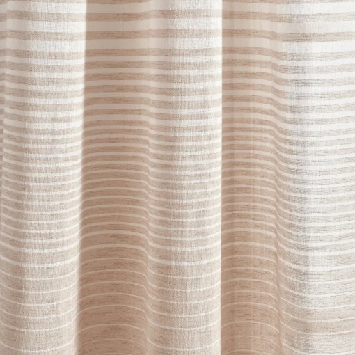 Farmhouse Ombre Stripe Grommet Sheer Window Curtain Panel Set