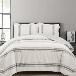 Farmhouse Stripe 100% Cotton Duvet Cover Set