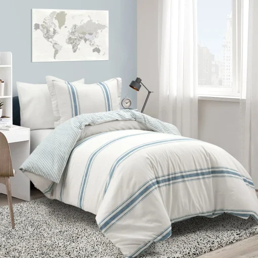 Farmhouse Stripe 100% Cotton Duvet Cover Set