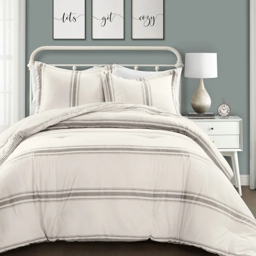 Farmhouse Stripe Reversible Comforter Set