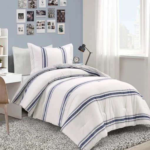 Farmhouse Stripe Reversible Comforter Set