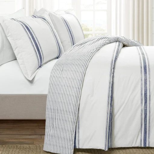 Farmhouse Stripe Reversible Comforter Set