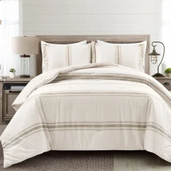 Farmhouse Stripe Reversible Comforter Set
