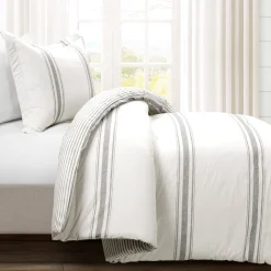 Farmhouse Stripe Reversible Comforter Set