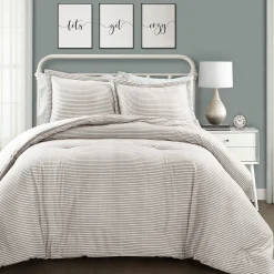 Farmhouse Stripe Reversible Comforter Set