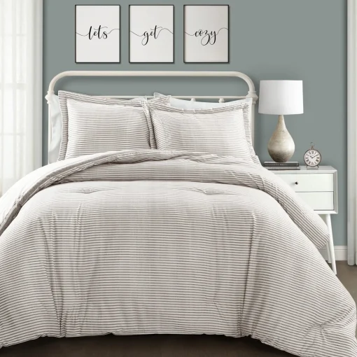 Farmhouse Stripe Reversible Comforter Set