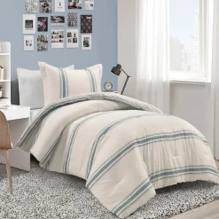 Farmhouse Stripe Reversible Comforter Set