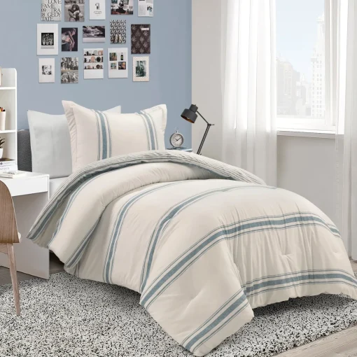 Farmhouse Stripe Reversible Comforter Set