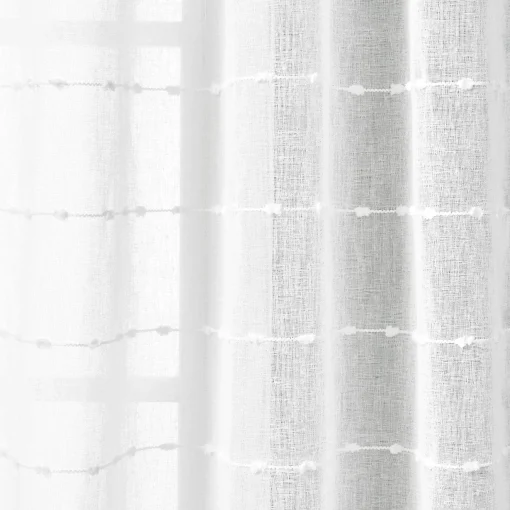 Farmhouse Textured Grommet Sheer Indoor/Outdoor Window Curtain