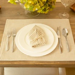 Farmhouse Ticking Stripe Yarn Dyed Placemat 4-Pack Set
