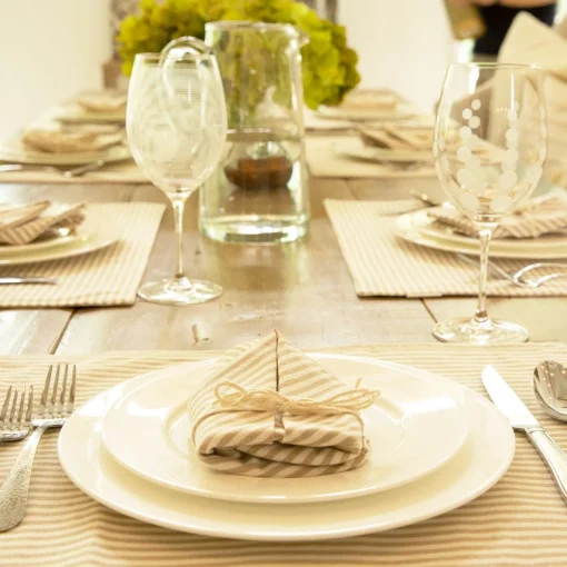 Farmhouse Ticking Stripe Yarn Dyed Napkin 4-Pack Set