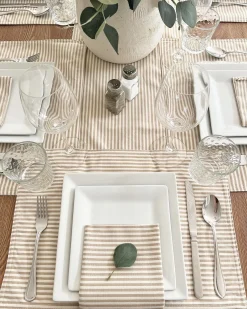 Farmhouse Ticking Stripe Yarn Dyed Placemat 4-Pack Set