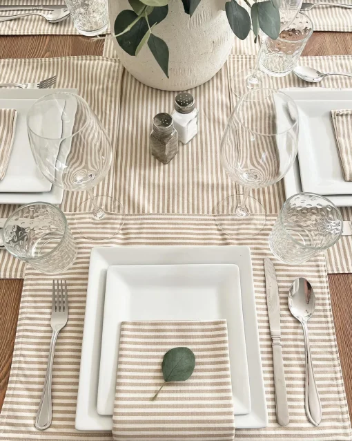 Farmhouse Ticking Stripe Yarn Dyed Placemat 4-Pack Set