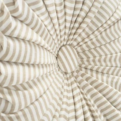 Farmhouse Ticking Stripe Yarn Dyed Pleated Decorative Pillow