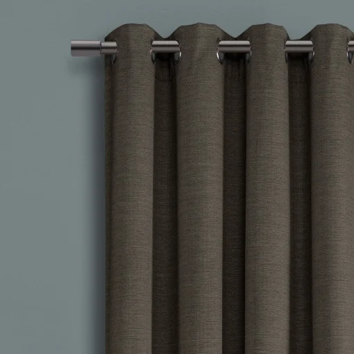 Faux Linen Absolute Blackout Window Curtain Panel