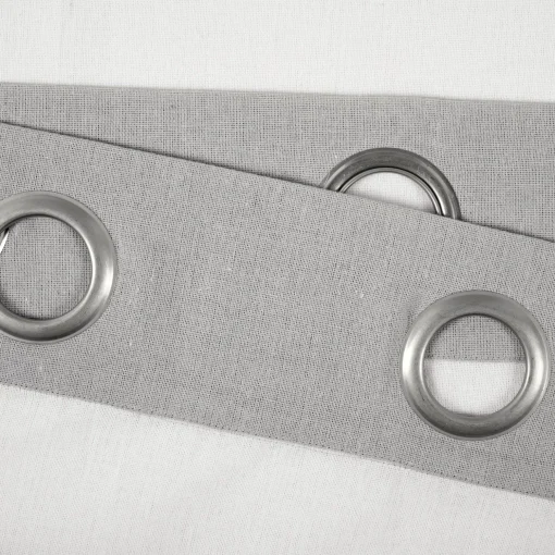 Faux Linen Grommet Color Block Window Curtain Panel