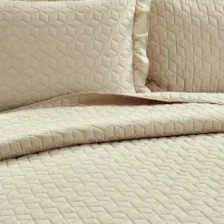 French Country Geo Ruffle Skirt 3 Piece Bedspread Set