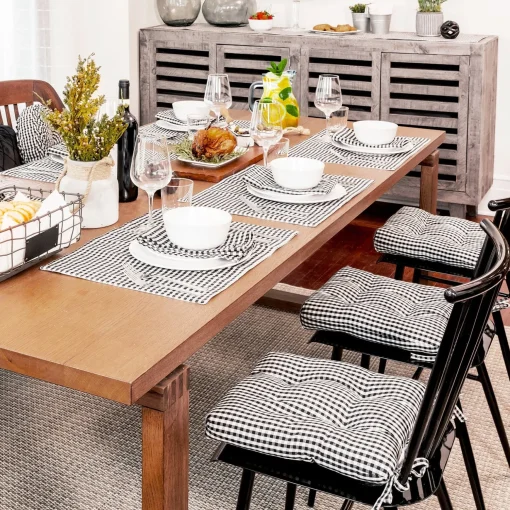 Gingham Check Yarn Dyed Placemat 4-Pack Set