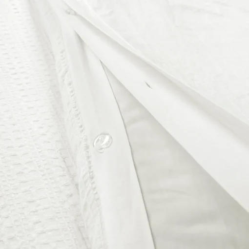 Haniya Solid Waffle Woven Cotton Textured Duvet Cover Set