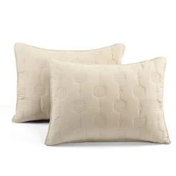 Hexagon Honeycomb Textured Cotton Quilt 3 Piece Set