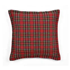 Home Family Blessing Plaid Embroidery Script Decorative Pillow Cover