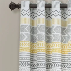 Hygge Geo Light Filtering Window Curtain Panel Set