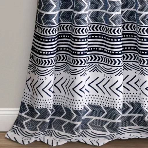 Hygge Geo Light Filtering Window Curtain Panel Set