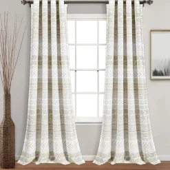 Hygge Geo Light Filtering Window Curtain Panel Set