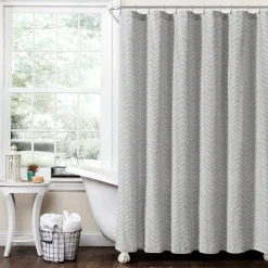 Hygge Modern Arrow Faux Linen Shower Curtain