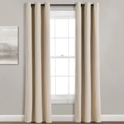 Insulated Grommet Blackout Faux Linen Window Curtain Panel