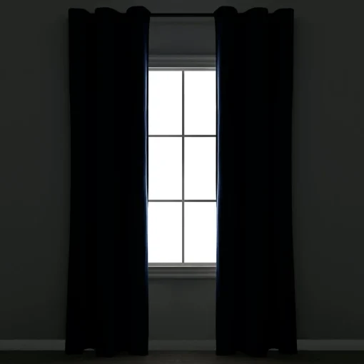 Insulated Grommet Blackout Faux Linen Window Curtain Panel