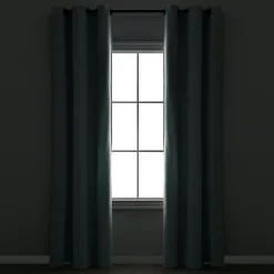 Insulated Grommet Blackout Faux Linen Window Curtain Panel