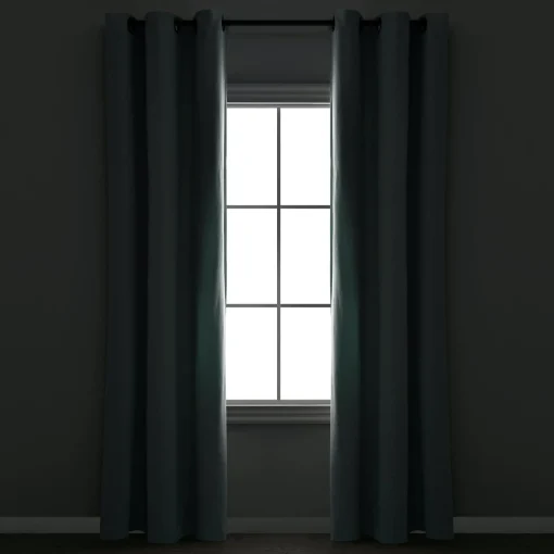Insulated Grommet Blackout Faux Linen Window Curtain Panel