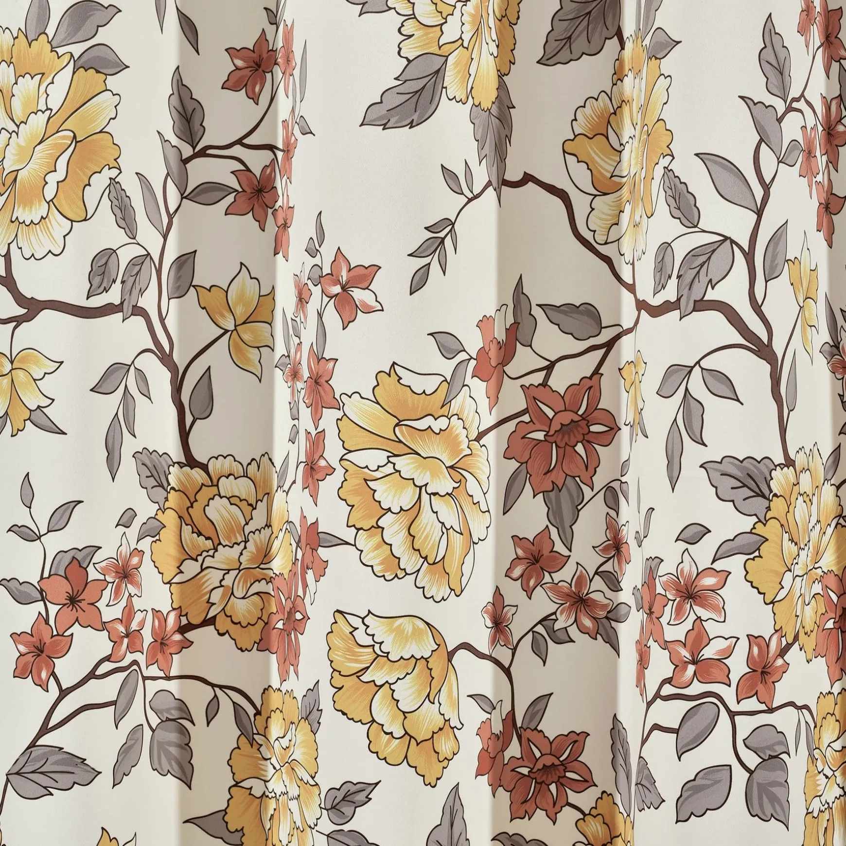 Ivana Floral Light Filtering Window Curtain Panel Set