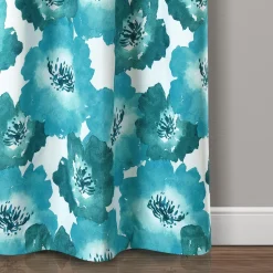Julie Floral Insulated Grommet Blackout Window Curtain Panel Set