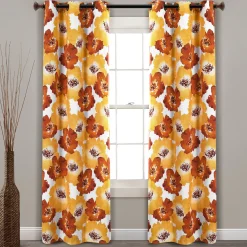 Julie Floral Insulated Grommet Blackout Window Curtain Panel Set
