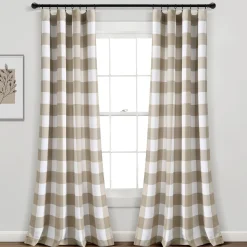 Kelly Checker Light Filtering Window Curtain Panel Set
