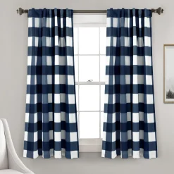 Kelly Checker Light Filtering Window Curtain Panel Set