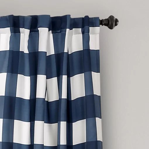 Kelly Checker Light Filtering Window Curtain Panel Set