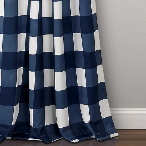 Kelly Checker Light Filtering Window Curtain Panel Set