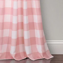 Kelly Checker Light Filtering Window Curtain Panel Set