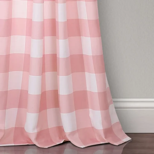 Kelly Checker Light Filtering Window Curtain Panel Set