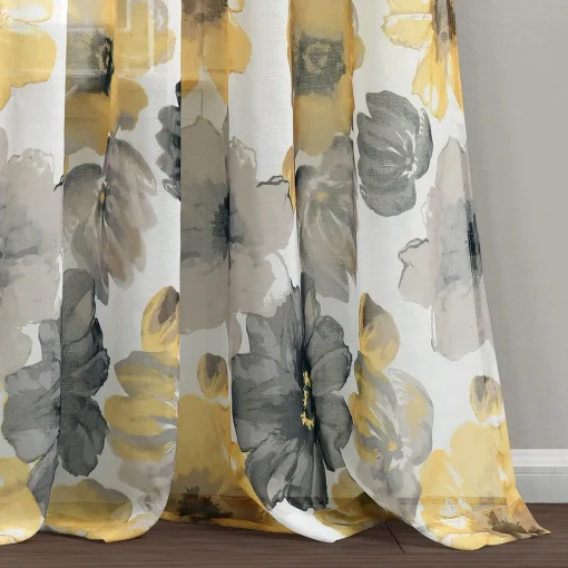 Leah Sheer Window Curtain Panel Set